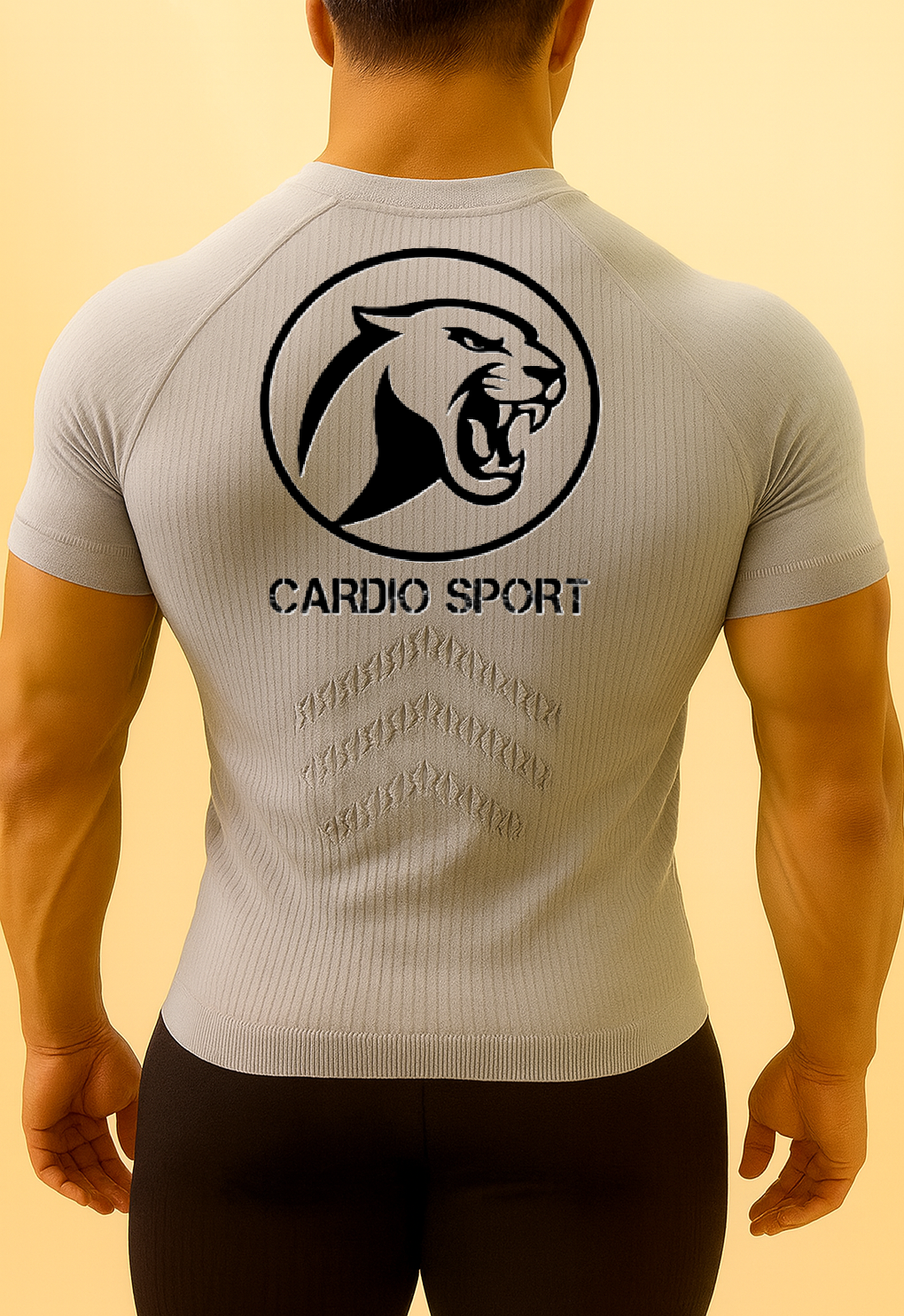 T-shirt de compression gris logo noir